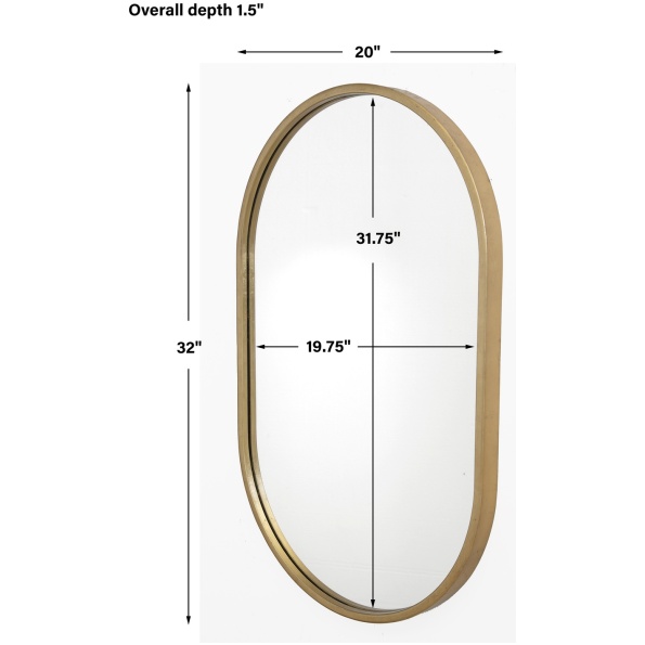 Varina Minimalist Gold Oval Mirror