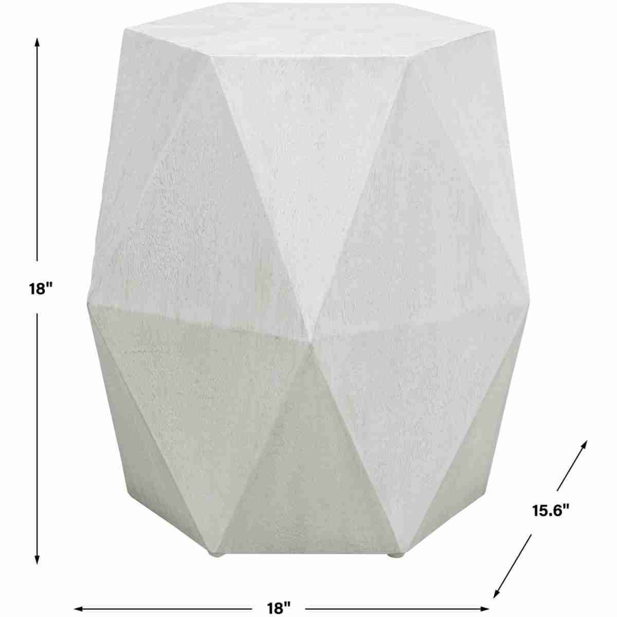 Volker White Geometric Accent Table