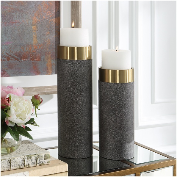 Uttermost Wessex Gray Candleholders