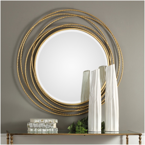 Uttermost Whirlwind Gold Round Mirror