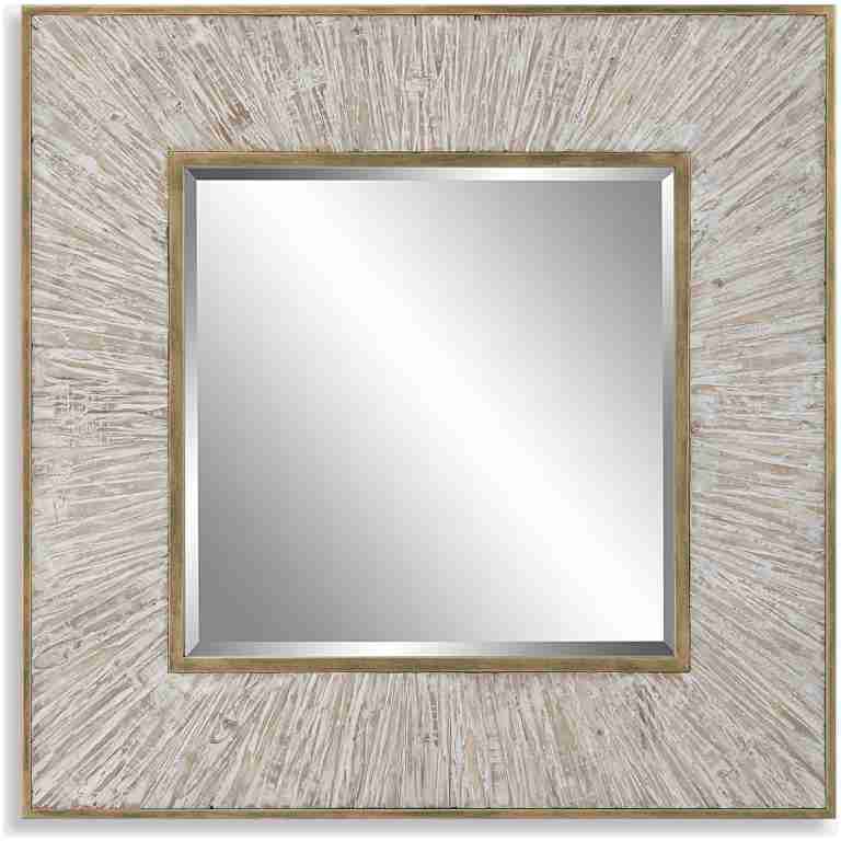 Wharton-Whitewashed Square Mirror