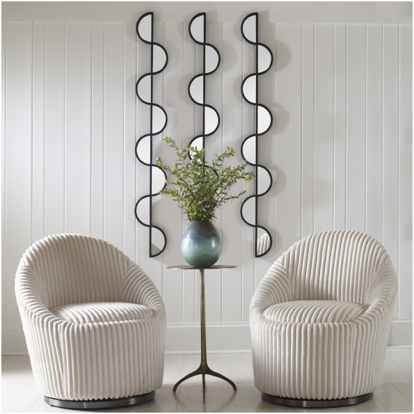 Wisp Mirrored Iron Wall Decor